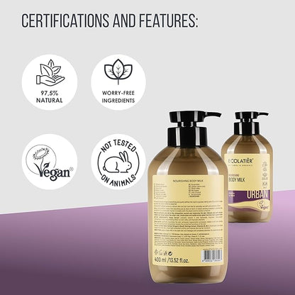 Nourishing Body Milk - Hydrating Body Lotion for Women & Men, 97.5% Natural Ingredients, Vegan Certified, Lightweight Formula with Mulberry & Avocado Oil for Dry Skin, 13.5 Fl Oz - ECOLATIER