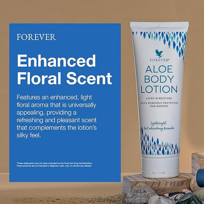 Forever Living - Aloe Body Lotion - Fast-Absorbing and Hydrating Moisturizer for Youthful Skin - Vegan and Gluten-Free - Light Floral Scent - 8 fl oz