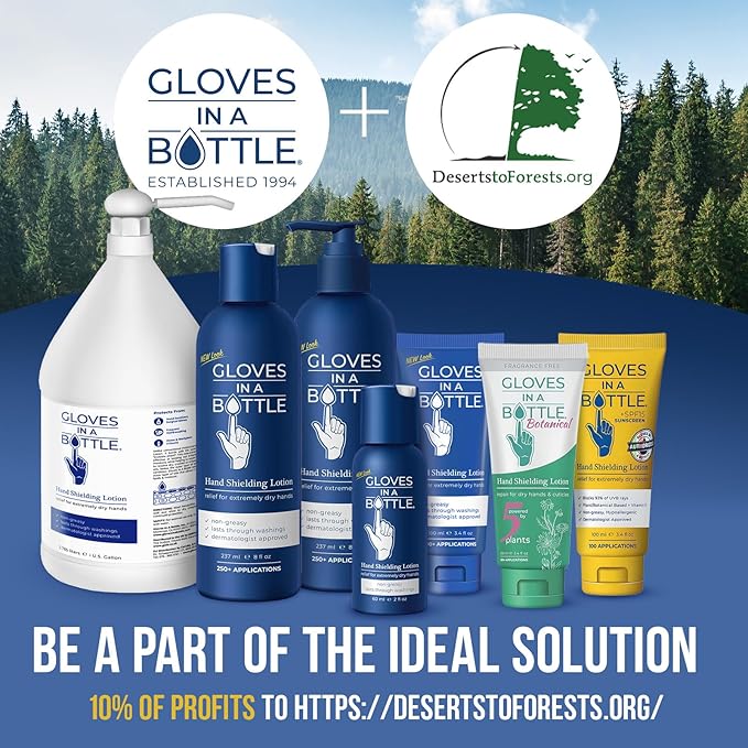 Gloves In A Bottle – Shielding Lotion for Dry Skin, Hand Lotion Travel Size, Protects & Restores Dry Cracked Skin– 3.4 oz..