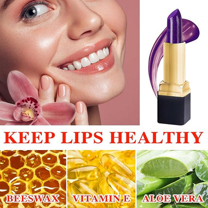 Color Changing Change Lipstick,Magic Lipstick Jelly Lip Balm,Moisturizer Tinted Lip Tint Stain Long Lasting Waterproof Temperature Color Change Lip Gloss
