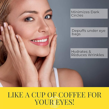 Doppeltree All Natural Caffeine Under Eye Patches & Hydrogel Masks (60 Pads) - Anti Aging Treatment for Crow Feet, Puffiness, Wrinkles, Dark Circles- Formulated in San Francisco