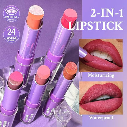 Double Colors 2 in 1 Lipstick and Lip Long