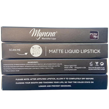 Mynena Teal Blue Long-Lasting Matte Liquid Lipstick | Intense Color, Smudge-Proof & Waterproof | Comfortable, Hydrating Shea Butter | Vegan & Cruelty-Free | Ivy