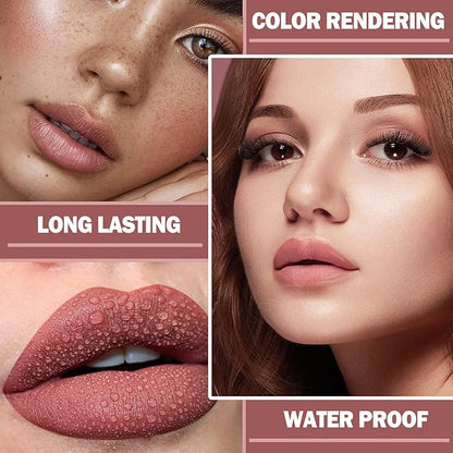 Nude Lipstick Set Matte Lipstick Waterproof Long Lasting Long