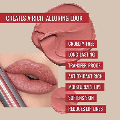 Runway Rogue Velvet Glam Liquid Lipstick, Almost-Matte Terra Cotta Lipstick with a Hint of Spice, ‘Photogenic’