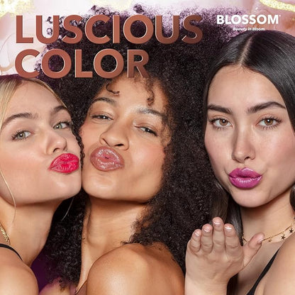 Blossom Marble Shimmer Lip Balm Moisturizing Lipstick with Shea Butter, Jojoba, Olive Oil, 0.12oz/3.5g, Desert Sand