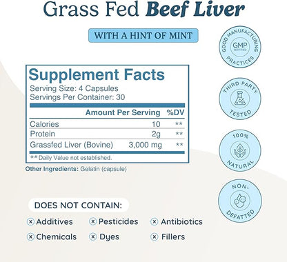 Bioactive Collagen w/Bovine Colostrum Powder + Grassfed Beef Liver Supplement Capsules