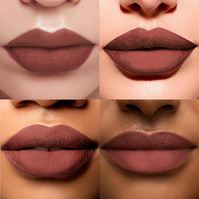 Ruby Kisses Velvet Lip Gloss, Matte Finish Lipstick, Rich Color, Long Lasting Lip Stain, Light Weight, Nourishing Hydration, High Pigment Lip Tint (WARM KISS)
