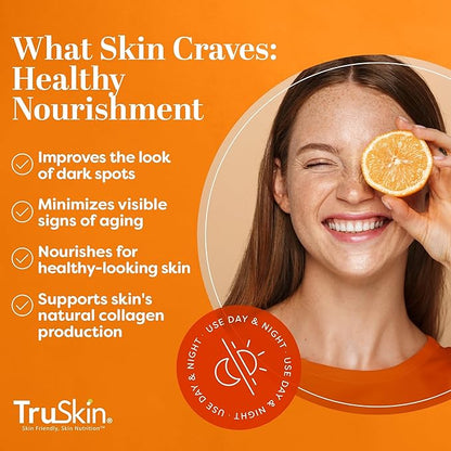 TruSkin Vitamin C Serum For Face – Anti Aging Formula with Vitamin C, Hyaluronic Acid, Vitamin E – Brightening Serum – Improve Appearance of Dark Spots, Tone, Fine Lines & Wrinkles, 1 Fl Oz
