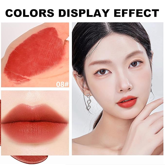 Velvet Matte Lipstick Stick with Brush-2 in 1 Long