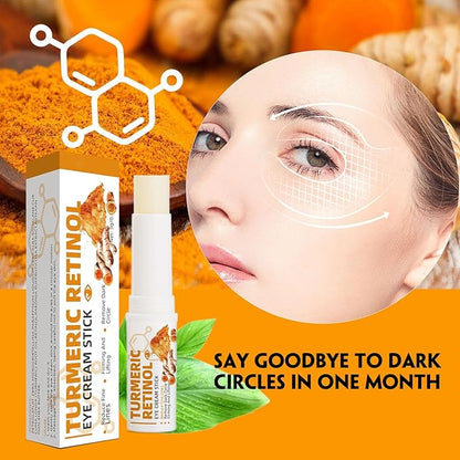 2 PCS Turmeric Retinol Eye Cream Stick, Lumibalm for Under Eye Bags,Eye Balm Stick Hydrating,Turmeric Eye Cream For Puffiness and Bags Reduces Fine Lines
