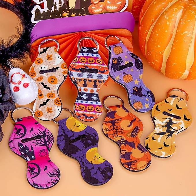 Duufin 20 Pieces Halloween Chapstick Holder Lipstick Holder Safeguard,
