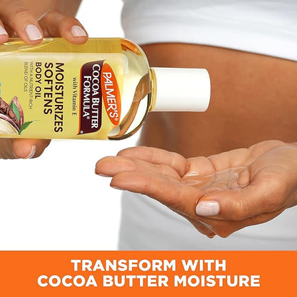Palmer's Cocoa Butter Moisturizing Body Oil with Vitamin E, Radiant Looking Glow and Skin Hydration, Instant Absorption, Bath, Body and Shower, 8.5 Ounces