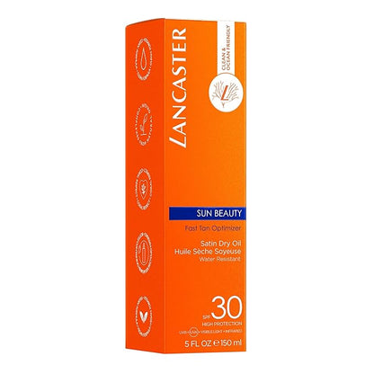 Lancaster Sun Beauty Satin Sheen Oil Fast Tan Optimizer SPF 30, Suncare & Bronzers Body, 5 Fl Oz