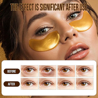 GEMERRY Under Eye Patches 60 Pcs - 24K Gold Under Eye Patches for Puffy eyes, Dark Circles, and Smooth Wrinkles, Perfect Gifts for Women Gentle Formula Self Care Under Eye Mask Rejuvenating Treatment