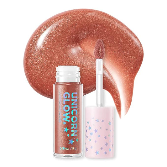 UNICORN GLOW Luminous Lip Gloss, [#2 Topaz ]- Moisturizing Lip Gloss with Shimmery Finish - Lightweight, Sheer and Hydrating[0.18 oz. / 5 g]