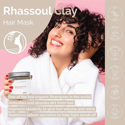 Fatima's Garden Rhassoul Clay with Herbs - Detox Facial Powder, 150g