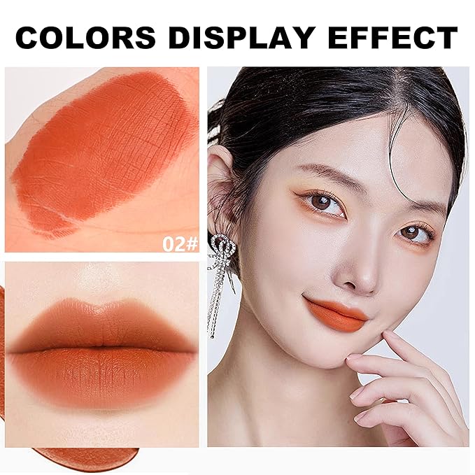 Velvet Matte Lipstick Stick with Brush-2 in 1 Long
