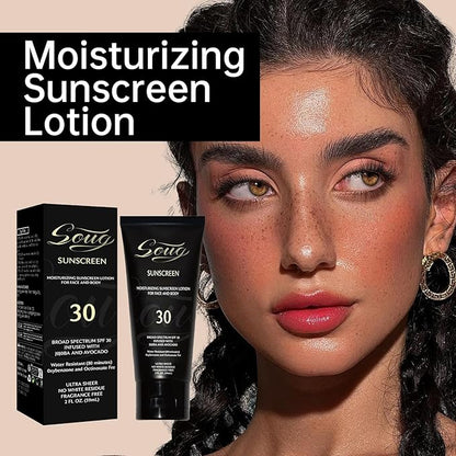 Sunscreen Black Girl, Sunscreen for black skin,Face & Body Moisturizing Sunscreen SPF 30, Black Gir'l Sunscreen for black women kids,Sunscreen no white cast 2PCS