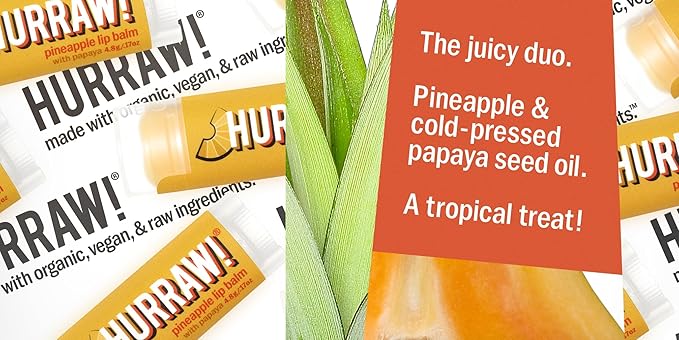 Hurraw! Banana, Apple, Pineapple Lip Balms, Palm