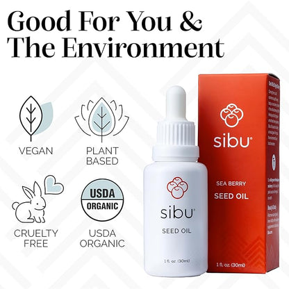 Sibu Premium Himalayan Sea Buckthorn Seed Oil, USDA Organic (30ml) – Amazing for Sensitive Skin, Breakouts, & Irritation