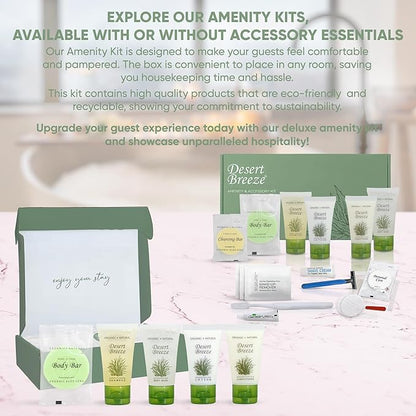 Amenity Kit | Boxed Hotel Toiletries Bulk Set | 1 oz Shampoo, Conditioner, Lotion, Body Wash & Body Bar Soap | 1 Set per Case