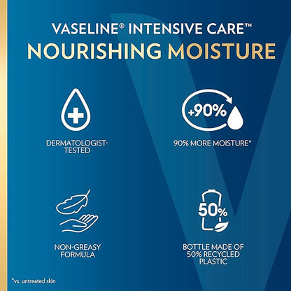 Vaseline Intensive Care Body Lotion Nourishing Moisture 4 Count for Dry Skin, with Ultra-Hydrating Lipids + Pure Oat Extract 20.3 oz