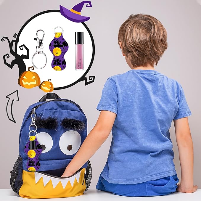 Duufin 20 Pieces Halloween Chapstick Holder Lipstick Holder Safeguard,