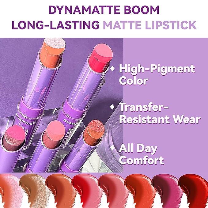 Pink Lip Gloss Two Tone Matte Lipstick, Long Lasting Moisturize Non-Sticky Bitten Lip-look Lip Makeup, Silk Finish Matte Lipstick, High Pigment 2 In1 Two-Tone Lip Waterproof Lipstick for Women (#05)