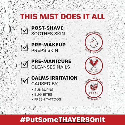 Thayers Alcohol-Free Witch Hazel Facial Mist Toner with Aloe Vera, Cucumber, Soothing and Hydrating, For All Skin Types, 8 oz