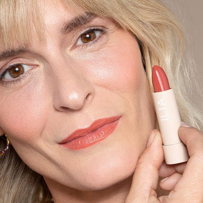 ILIA - Color Block Lipstick | Non-Toxic, Vegan, Cruelty-Free, Hydrating + Long Lasting, No Budge Color with Full Coverage (Cinnabar (Muted Brick With Warm Undertones), 0.14 oz | 4 g)