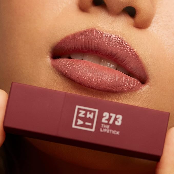 3INA The Lipstick 273 - Outstanding Shade Selection - Matte And Shiny Finishes - Highly Pigmented And Comfortable - Vegan And Cruelty Free Formula - Moisturizes The Lips - Shiny Pink Caramel - 0.11 Oz