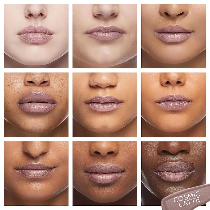 Pure Cosmetics Pure Illumination Lip Gloss - LED-lit Applicator w/Side Mirror - Non-Sticky, Moisturizing & Hydrating Lip Glosses - Soothes & Heals Dried Chapped Lips (Cosmic Latte)