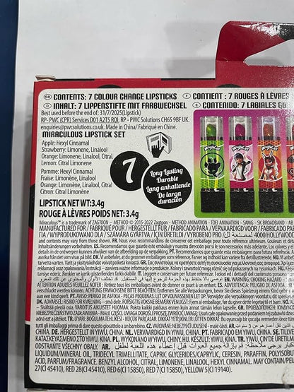 Miraculous Ladybug Cosmetic Lipstick Set - 7 Fruit