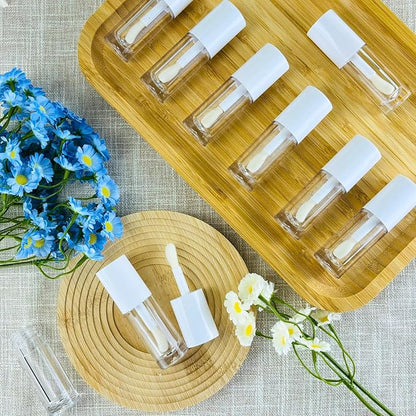 10PCS Empty Lip Gloss Tubes,6ml Pink Lip Gloss Containers Empty With Thick Wand, For DIY Lip Gloss Making (White)