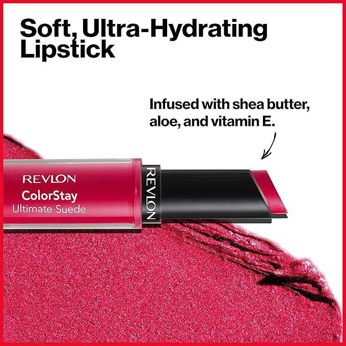 REVLON ColorStay Ultimate Suede Lipstick, Longwear Soft, Ultra-Hydrating Longwear
