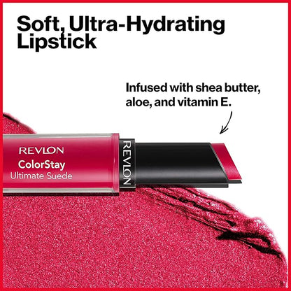 REVLON ColorStay Ultimate Suede Lipstick, Longwear Soft, Ultra-Hydrating Longwear
