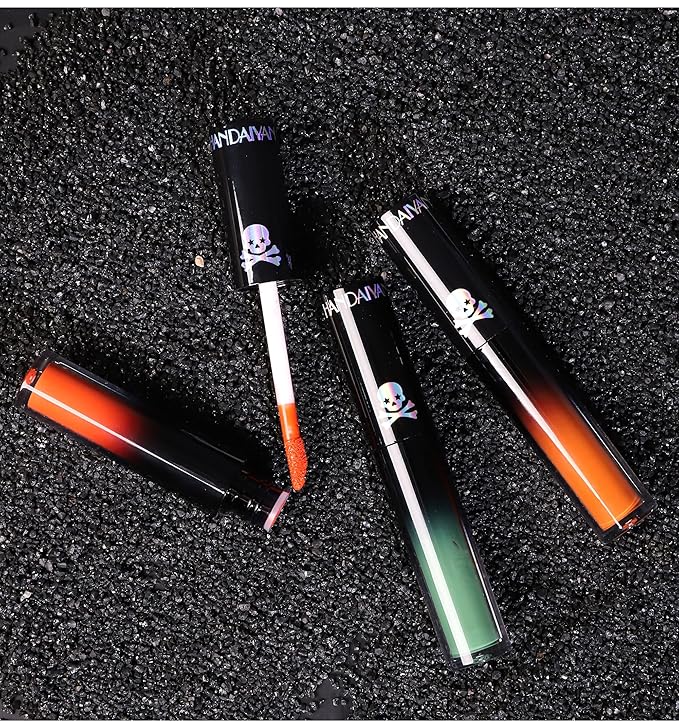 4PCS Halloween Matte Liquid Lipstick Lip Kit,24 Hour Long