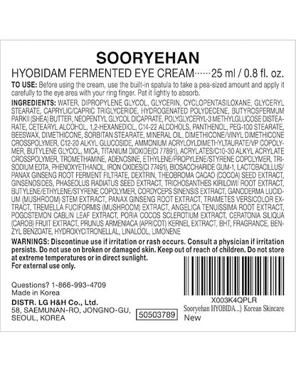 Sooryehan HYOBIDAM FERMENTED EYE CREAM - ml