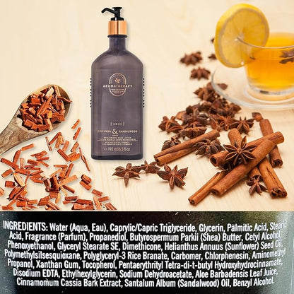 Bath and Body Works Aromatherapy Cinnamon & Sandalwood Body Lotion with Natural Essential Oils 6.5 Fluid Ounce (Cinnamon & Sandalwood)