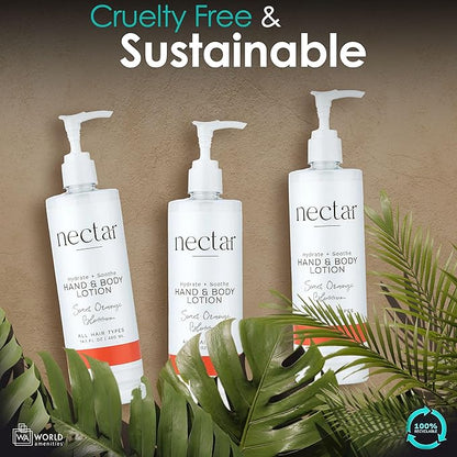Nectar Pump Bottle Hand and Body Lotion - Moisturizing Lotion with Fresh Fragrance of Orange Flowers