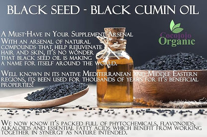 Dr Joe Lab Organic Black Seed Oil - 32 oz - USDA Certified Pure Cold Pressed Virgin Black Cumin Seed Oil Hair Skin Face Body Nails Locs - Packaging May Vary