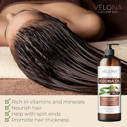 Jojoba Oil - 64 oz | 100% Pure and Natural | Golden, Unrefined, Cold Pressed, Hexane Free | Moisturizing Face, Hair, Body, Skin Care, Stretch Marks, Cuticles