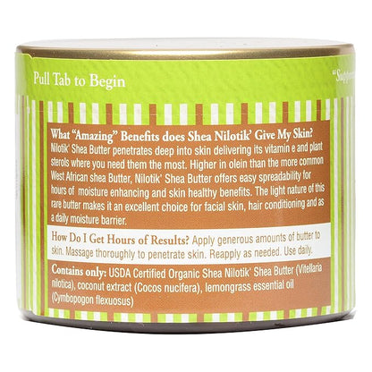 Shea Terra Organics 100% Organic Cold-Pressed Virgin Shea Butter – Coconut Lemongrass | Natural Anti-Aging Daily Skin, Nails & Hair Cream to Soften Dry Skin, Reduce Wrinkles & Stretch Marks – 6 oz